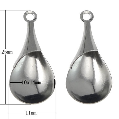 Drop pendant 25 x 11mm in surgical steel