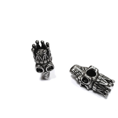 Bead skull with surgical steel crown