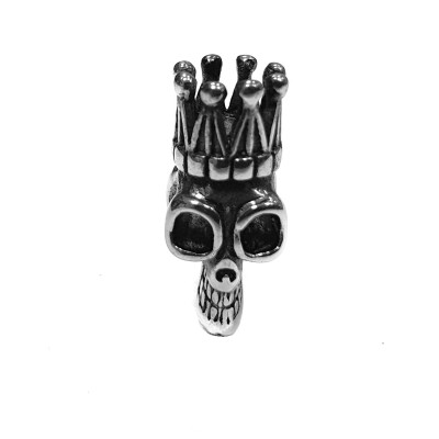 Bead skull with surgical steel crown