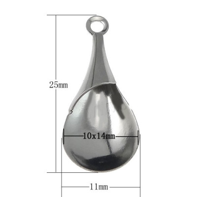 Drop pendant 25 x 11mm in surgical steel