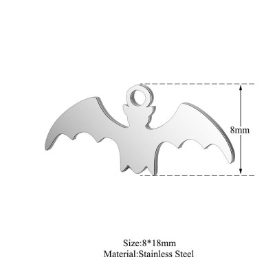 Surgical steel bat pendant