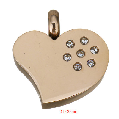Pendant HEART WITH CHATONS, surgical steel, three color variants