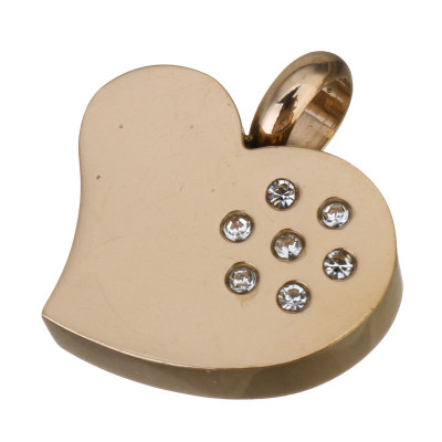 Pendant HEART WITH CHATONS, surgical steel, three color variants