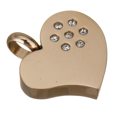 Pendant HEART WITH CHATONS, surgical steel, three color variants