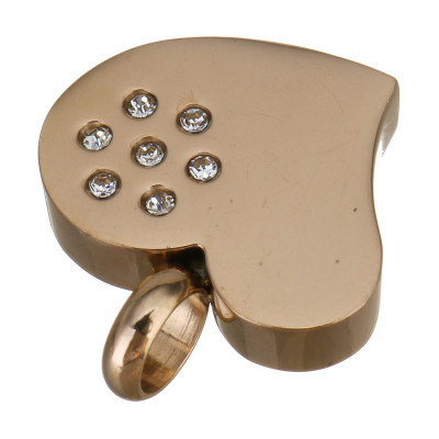 Pendant HEART WITH CHATONS, surgical steel, three color variants