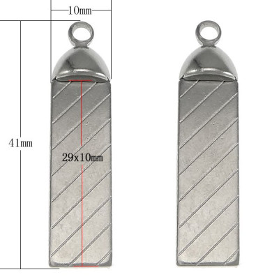 Pendant 41 x 10mm from surgical steel