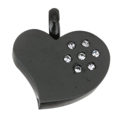 Pendant HEART WITH CHATONS, surgical steel, three color variants