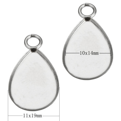 Pendant bed drop 11 x 19mm made of surgical steel