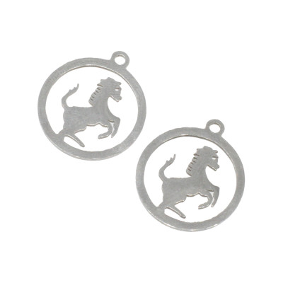 Surgical steel stallion pendant