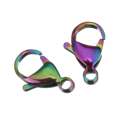 Carabiner in colored galvanization 10x6mm made of surgical steel