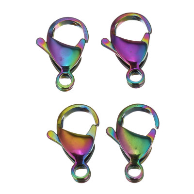 Carabiner in colored galvanization 10x6mm made of surgical steel