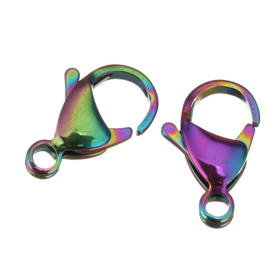 Carabiner in colored galvanization 10x6mm made of surgical steel