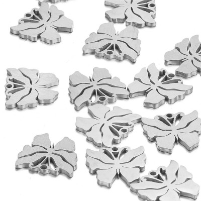 Surgical steel bow tie pendant, two color variants