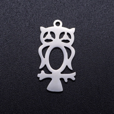 Surgical steel owl pendant