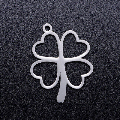 Four-leaf clover pendant, two color options, surgical steel