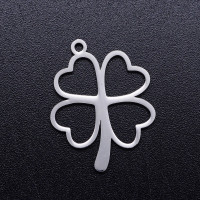 Four-leaf clover pendant, two color options, surgical steel