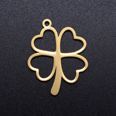 Four-leaf clover pendant, two color options, surgical steel