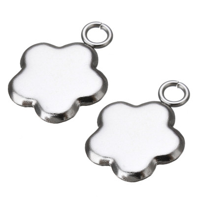 Pendant flower bed small12,5 x 16mm from surgical steel