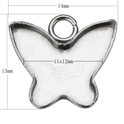 Pendant bed bow tie 14 x 13mm made of surgical steel