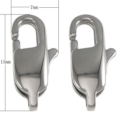 Carabiner oblong polished small 5x9mm made of surgical steel