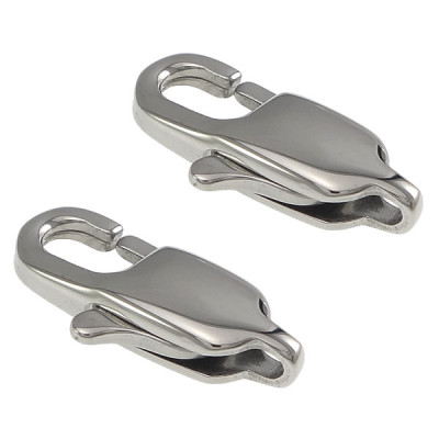 Carabiner oblong polished small 5x9mm made of surgical steel