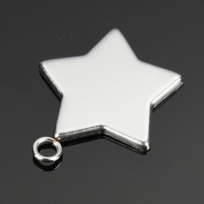 Pendant bed star 20 x 23mm in surgical steel
