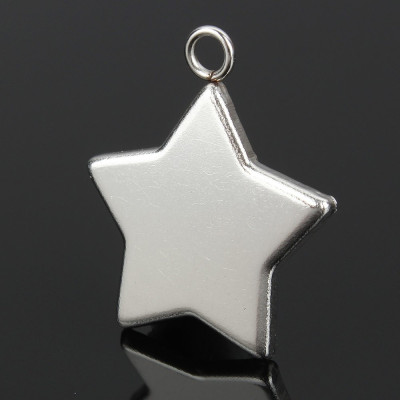 Pendant bed star 20 x 23mm in surgical steel