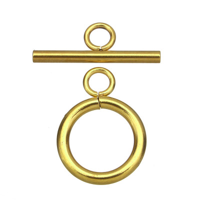 American surgical steel clasp, ring size 14mm, gold plating