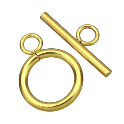 American surgical steel clasp, ring size 14mm, gold plating