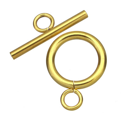 American surgical steel clasp, ring size 14mm, gold plating