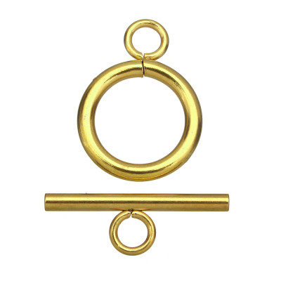 American surgical steel clasp, ring size 14mm, gold plating