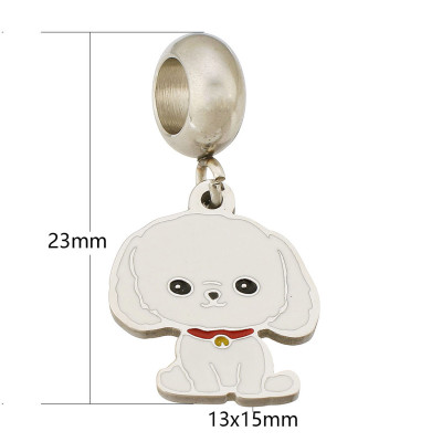 Pendant with a dog eye, 4 color options, surgical steel