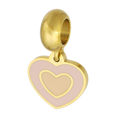 Přívěsek s velkým průvlekem SRDÍČKO z chirurgické oceli 4 barevné varianty