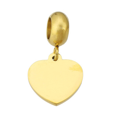 Pendant with a large hole HEART made of surgical steel 4 color variants