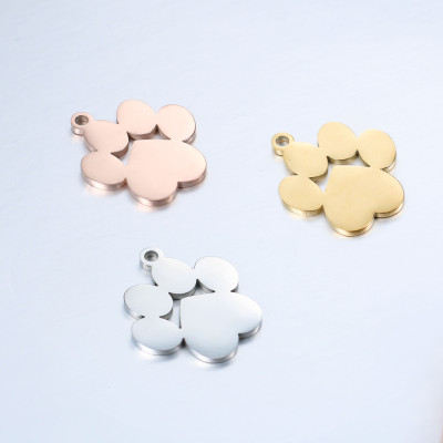 Paw pendant three color variants surgical steel