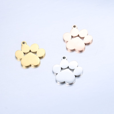 Paw pendant three color variants surgical steel