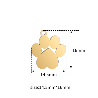 Paw pendant three color variants surgical steel