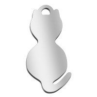 Surgical steel cat silhouette pendant