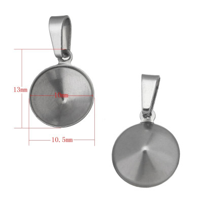 Bowl for Swarovski Rivoli 1122 10mm surgical steel