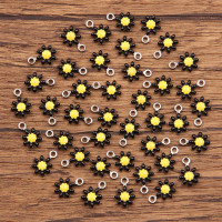 Flower pendant with colored enamel, surgical steel