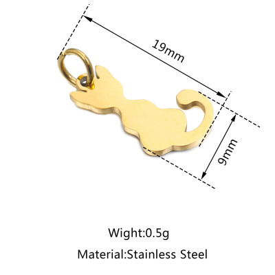 Pendant cat silhouette smaller surgical steel two color variants