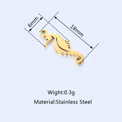 Surgical steel seahorse pendant, two color options