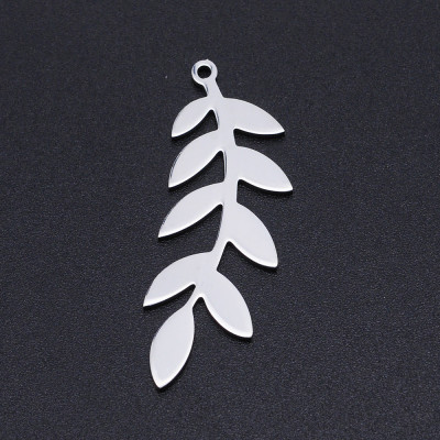 Leaf pendant surgical steel two color variants