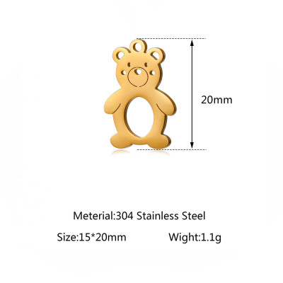 Pendant teddy bear surgical steel two color variants