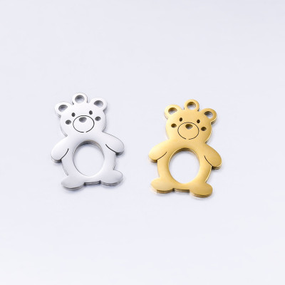Pendant teddy bear surgical steel two color variants