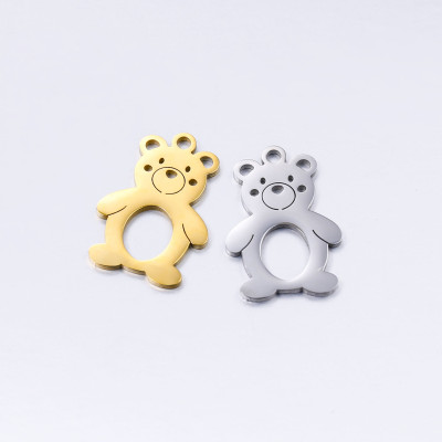 Pendant teddy bear surgical steel two color variants