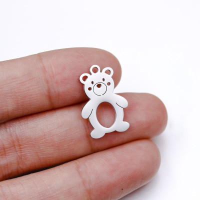 Pendant teddy bear surgical steel two color variants