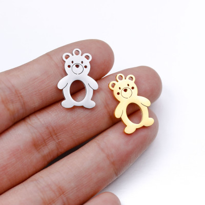 Přívěsek plyšový medvídek chirurgická ocel dvě barevné varianty