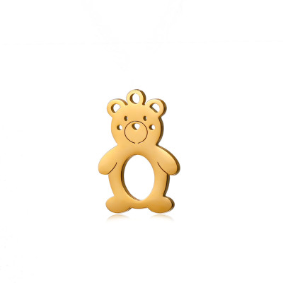 Pendant teddy bear surgical steel two color variants