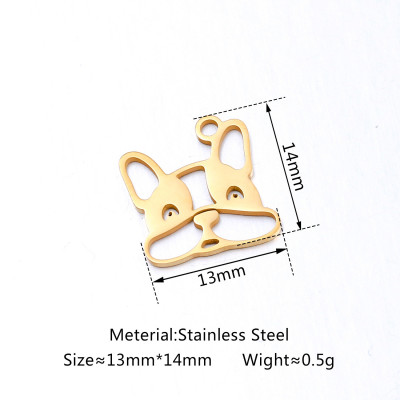 Pendant dog surgical steel two color variants